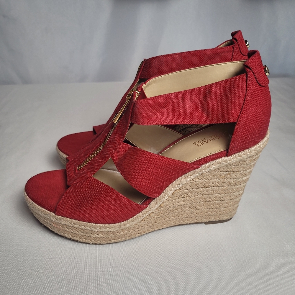 MICHAEL Michael Kors Red Wedge Sandals